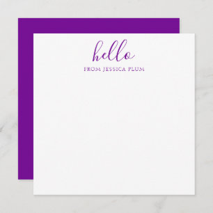 Carte De Correspondance Correspondance Hello violet moderne