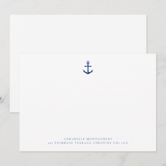 Carte De Correspondance Correspondance marine Ancre nautique (Devant / Derrière)