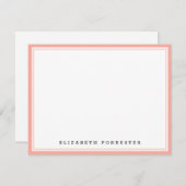 Carte De Correspondance Correspondance saumon Pink Classic Double Bordure (Devant / Derrière)