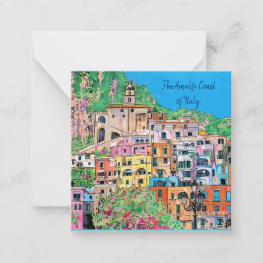 Carte De Correspondance Côte amalfitaine d'Italie Art numérique traditionn (Devant)