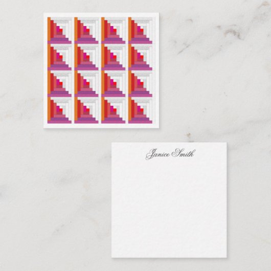 Carte De Correspondance Couette Cabine Rouge, Violet, Orange Et Blanc (Devant / Derrière)