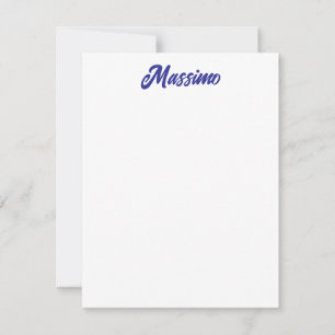 Carte De Correspondance Couleur bleu profond calligraphie moderne simple p