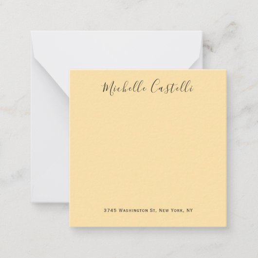 Carte De Correspondance Couleur crème beige Écriture manuscrite profession (Devant)