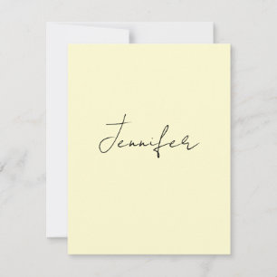 Carte De Correspondance Couleur crème élégant moderne minimaliste nom simp