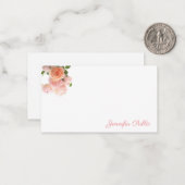 Carte De Correspondance Couleur d'aquarelle créative manuscrite Rose Paste (Devant/Arrière en situation)