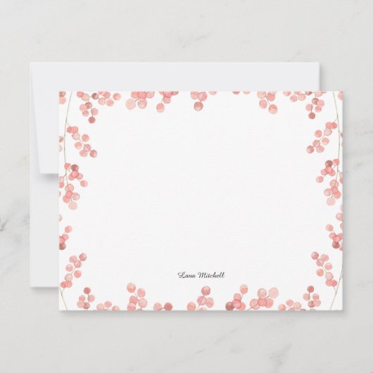 Carte De Correspondance Couleur d'eau fleurie rose bébé (Devant)