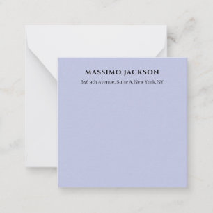 Carte De Correspondance Couleur lilas professionnel design moderne minimal