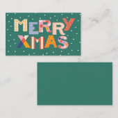 CARTE DE CORRESPONDANCE COULEUR MODERNE POP MERRY XMAS (Devant / Derrière)