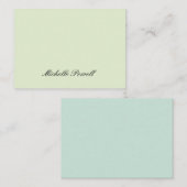 Carte De Correspondance Couleur Pastel Clair Moderne Script Tendance (Devant / Derrière)