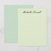 Carte De Correspondance Couleur Pastel Clair Moderne Script Tendance (Devant / Derrière)
