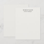 Carte De Correspondance Couleur Pastel Professionnel Unique Classique Simp (Devant / Derrière)