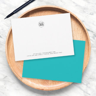 Carte De Correspondance Couleur personnalisée Moderne Minimaliste Ajouter 