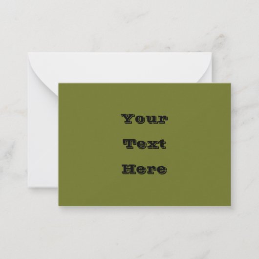 Carte De Correspondance Couleur solide vert olive (Devant)