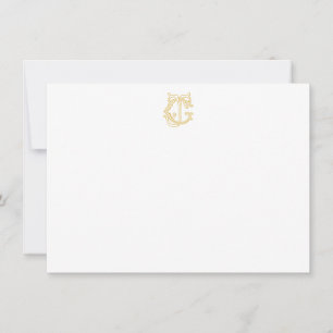 Carte De Correspondance COULEURS ÉDITABLES JG Monogramme GJ Monogramme Car