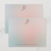 Carte De Correspondance Couleurs élégantes Script Monogramme Moderne Simpl (Devant / Derrière)