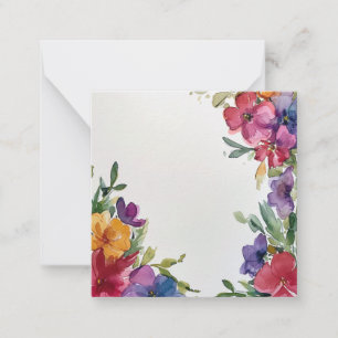 Carte De Correspondance Couleurs florissantes Cadre Floral