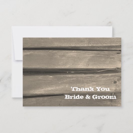 Carte De Correspondance Country Barn Wood Mariage Merci Note (Devant)