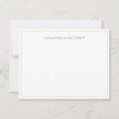 Carte De Correspondance Couple Bordure Double Or (Devant)