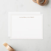 Carte De Correspondance Couple Bordure Double Or (Devant/Arrière en situation)