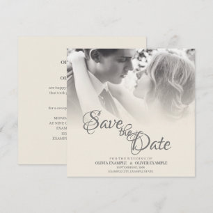 Carte De Correspondance Couple de mariés s'embrassant en monochrome