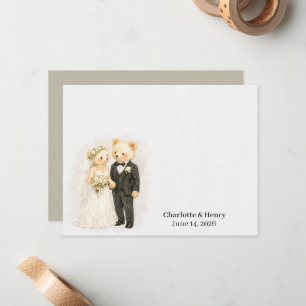 Carte De Correspondance Couple d'ours personnalisé pour mariage