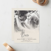 Carte De Correspondance Couple mariage en monochrome (Devant/Arrière en situation)