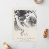 Carte De Correspondance Couple mariage en monochrome (Devant/Arrière en situation)