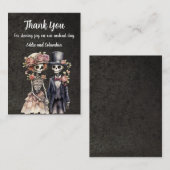 Carte De Correspondance Couple Merci Skeletal (Devant / Derrière)