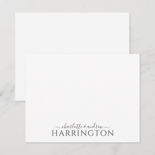 Carte De Correspondance Couple Name Wedding Monogram Script  (Devant / Derrière)