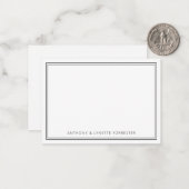Carte De Correspondance Couples à double bordure noir blanc classique (Devant/Arrière en situation)