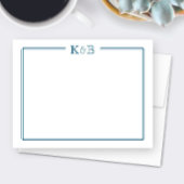 Carte De Correspondance Couple's Initials Newlyweds Monogram Blue