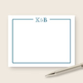 Carte De Correspondance Couple's Initials Newlyweds Monogram Blue