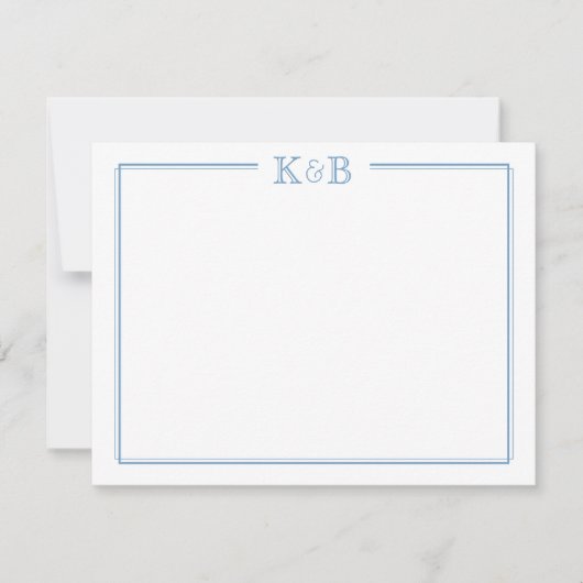 Carte De Correspondance Couple's Initials Newlyweds Monogram Stationery (Devant)