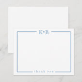 Carte De Correspondance Couple's Initials Newlyweds Monogram Thank You (Devant / Derrière)