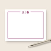 Carte De Correspondance Couple's Initials Newlyweds Monogram Wine Maroon