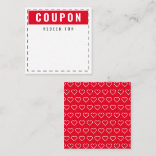 Carte De Correspondance Coupons rouges et blancs Motifs modernes blancs