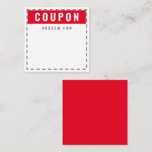 Carte De Correspondance Coupons tous les jours mignons et amusants Rouge