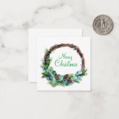 Carte De Correspondance Couronne aquarelle de cônes (Devant/Arrière en situation)