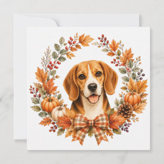 Carte De Correspondance Couronne d'automne Beagle