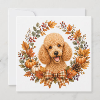 Carte De Correspondance Couronne d'automne de caniche