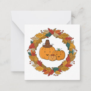 Carte De Correspondance Couronne de citrouilles d'automne pour la famille