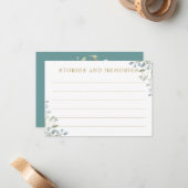 Carte De Correspondance Couronne de feuillage de laurier Souvenirs de fleu (Devant/Arrière en situation)