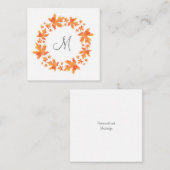 Carte De Correspondance Couronne de feuilles d'érable à l'aquarelle (Devant / Derrière)