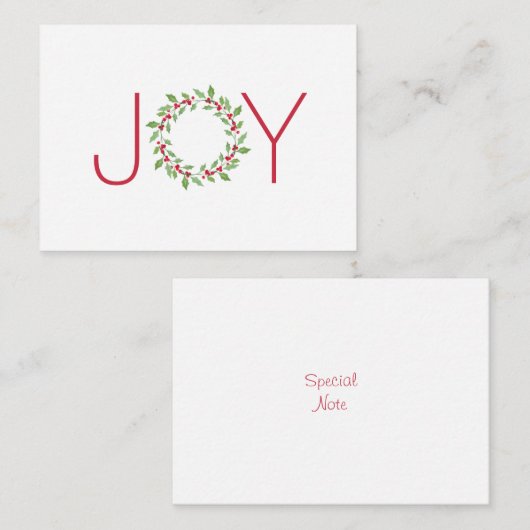 Carte De Correspondance Couronne de houx à l'aquarelle (Devant / Derrière)