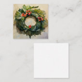 Carte De Correspondance Couronne de Noël en houx (Devant / Derrière)