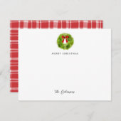 Carte De Correspondance Couronne de vacances de Noël (Devant / Derrière)