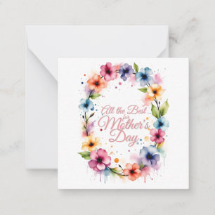 Carte De Correspondance Couronne florale aquarelle pour la fête des mères