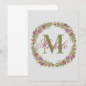 Carte De Correspondance Couronne florale personnalisée Nom Monogramme (Devant / Derrière)