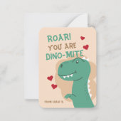 Carte De Correspondance Cours Valentine's Day Dinosaur Dino Card (Devant)