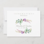 Carte De Correspondance Covid19 Details Sophisticated Lilac Chic Wreath (Devant)